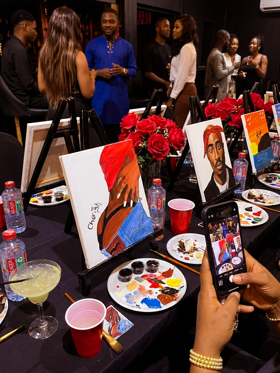 Sip and Paint event at D' Valley's Arena